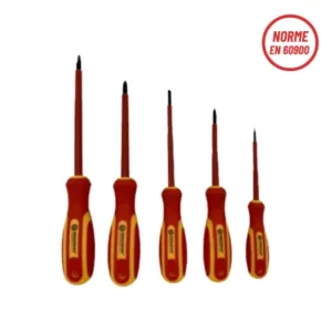 Lot de 5 tournevis isolés